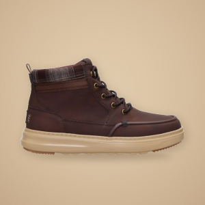 Women's Moc-Toe Lace-Up Chukka Boot in Dark Brown, side view