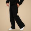 Fleece Wide-Leg Sweatpants in Black