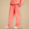 Fleece Wide-Leg Sweatpants in Coral
