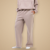 Fleece Wide-Leg Sweatpants in Mushroom