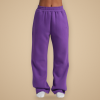 Fleece Wide-Leg Sweatpants in Purple