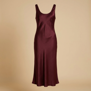 Burgundy Slip Midi Dress